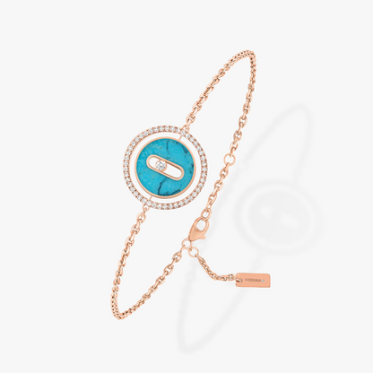 [Noble Aura jewelry]LUCKY MOVE TURQUOISE PINK GOLD DIAMOND BRACELET