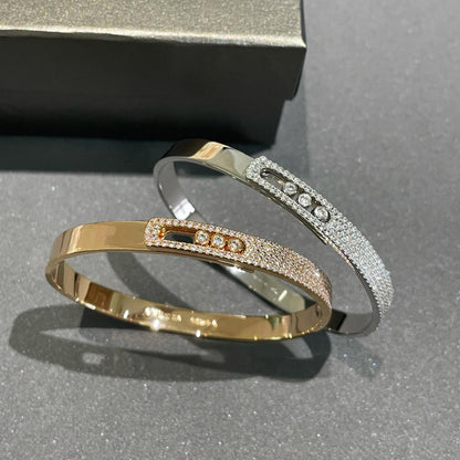 [Noble Aura jewelry]Move Noa Rose Gold Pavé Diamond Bangle Bracelet