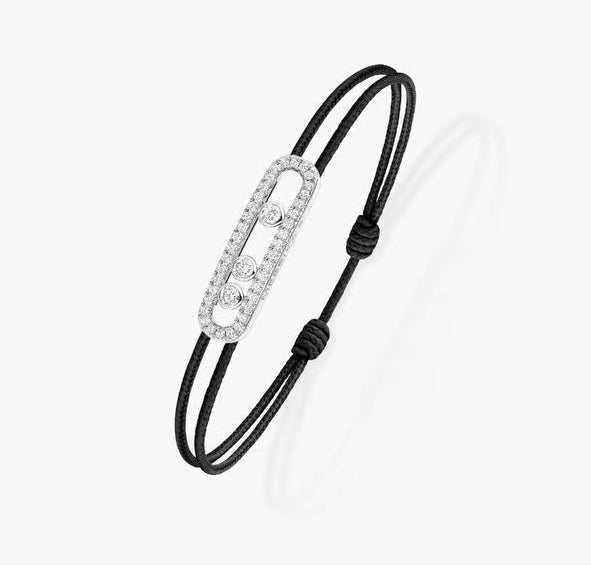 [Noble Aura jewelry]Messika Care(s) pink cord pavé bracelet