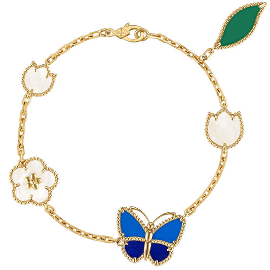 [Noble Aura jewelry]LUCKY SPRING BUTTERFLY 5 MOTIF BRACELET