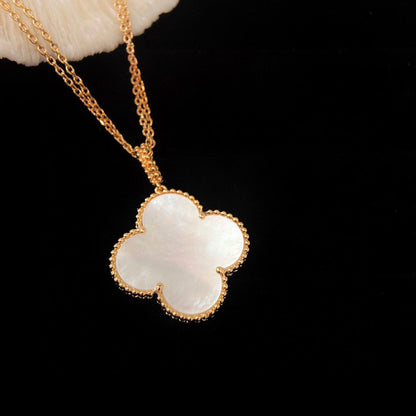 [Noble Aura jewelry]CLOVER 25MM MOP LARGE PENDANT NECKLACE