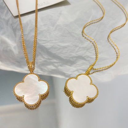 [Noble Aura jewelry]CLOVER 25MM MOP LARGE PENDANT NECKLACE