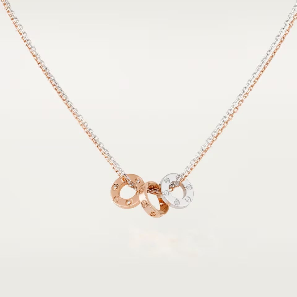 [Noble Aura jewelry]LOVE 6 DIAMOND PENDANT NECKLACE