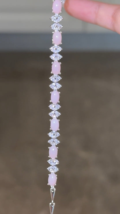 Natural Pink Opal Bow Bracelet