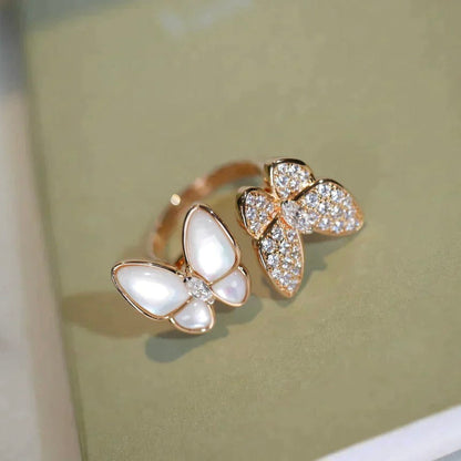 [Noble Aura jewelry]TWIN BUTTERFLY DIAMOND MOP RING