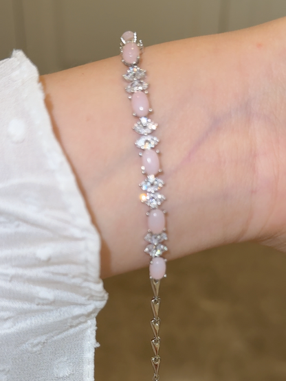Natural Pink Opal Bow Bracelet