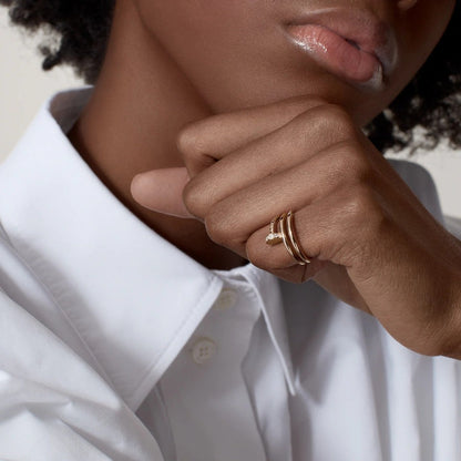 [Noble Aura jewelry]JUSTE RING 4.8MM HALF DIAMOND