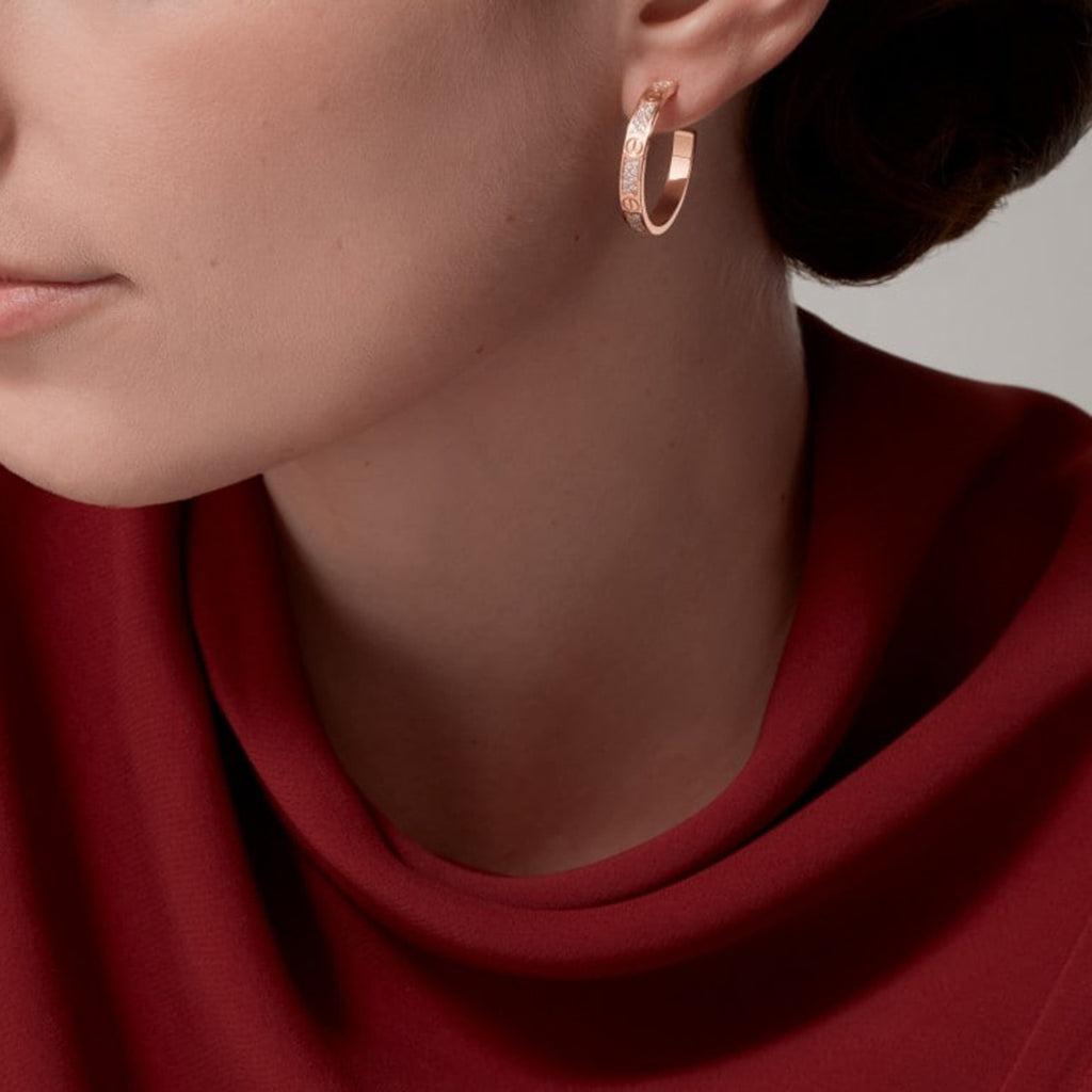 [Noble Aura jewelry]LOVE EARRINGS 3.6MM DIAMOND PAVED