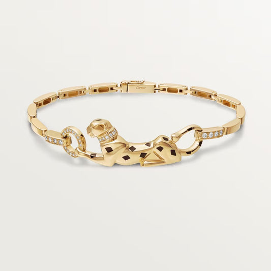 [Noble Aura jewelry]PANTHERE HALF DIAMOND ON CHAIN BRACELET