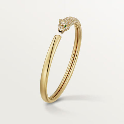 [Noble Aura jewelry]PANTHERE HALF DIAMOND OPEN BRACELET