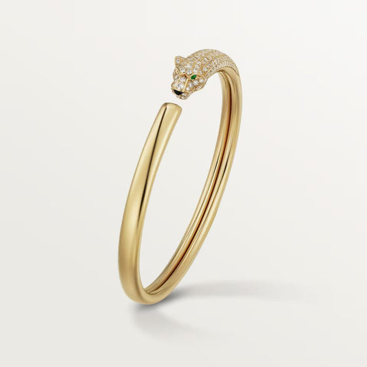 [Noble Aura jewelry]PANTHERE HALF DIAMOND OPEN BRACELET