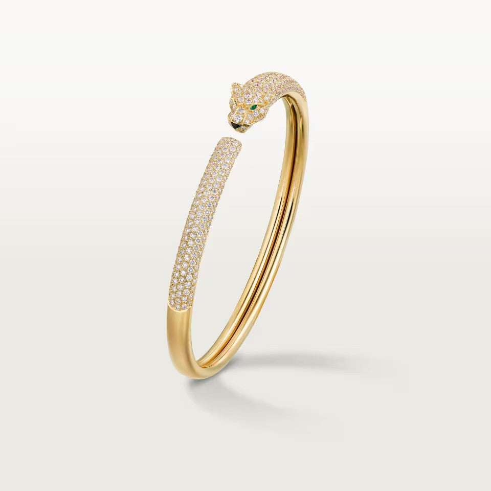 [Noble Aura jewelry]PANTHERE FULL DIAMOND OPEN BRACELET