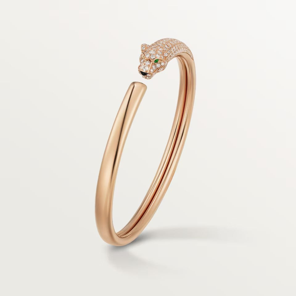 [Noble Aura jewelry]PANTHERE HALF DIAMOND OPEN BRACELET