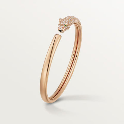 [Noble Aura jewelry]PANTHERE HALF DIAMOND OPEN BRACELET