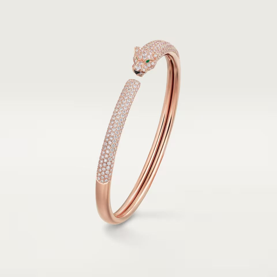 [Noble Aura jewelry]PANTHERE FULL DIAMOND OPEN BRACELET