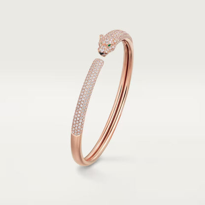 [Noble Aura jewelry]PANTHERE FULL DIAMOND OPEN BRACELET
