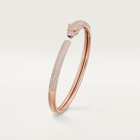 [Noble Aura jewelry]PANTHERE FULL DIAMOND OPEN BRACELET