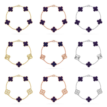 [Noble Aura jewelry]CLOVER 5 MOTIF PURPLE STRIPES BRACELET COLLECTION