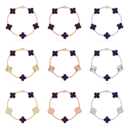 [Noble Aura jewelry]CLOVER 5 MOTIF PURPLE STRIPES BRACELET COLLECTION