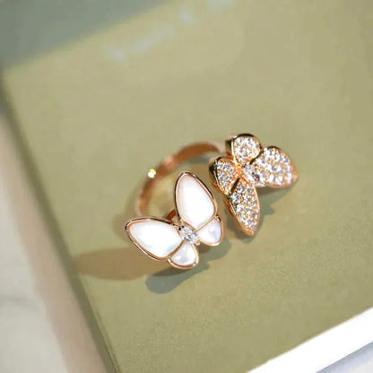 [Noble Aura jewelry]TWIN BUTTERFLY DIAMOND MOP RING