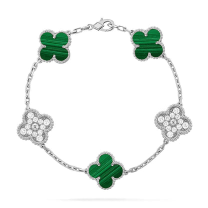 [Noble Aura jewelry] CLOVER 5 MOTIF MALACHITE BRACELET COLLECTION