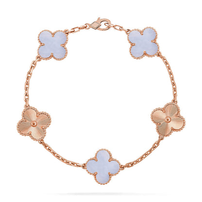 [Noble Aura jewelry] CLOVER 5 MOTIF PURPLE CHALCEDONY BRACELET COLLECTION