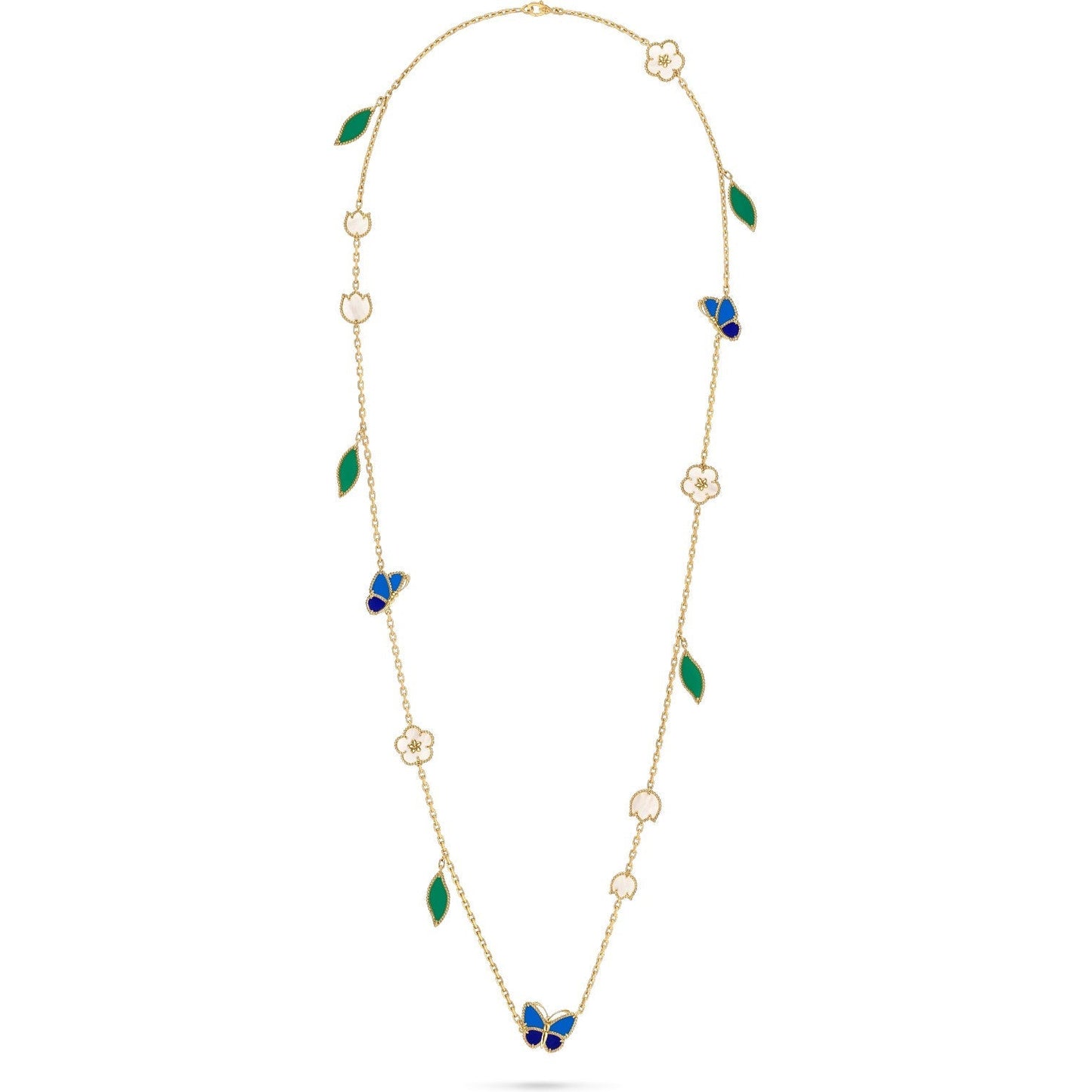 [Noble Aura jewelry]LUCKY SPRING BUTTERFLY 15 FLOWER NECKLACE