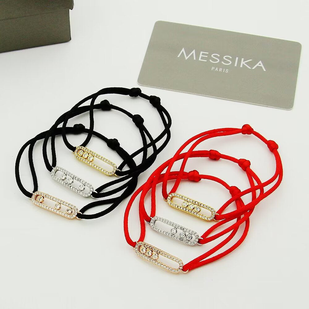 [Noble Aura jewelry]Messika Care(s) pink cord pavé bracelet