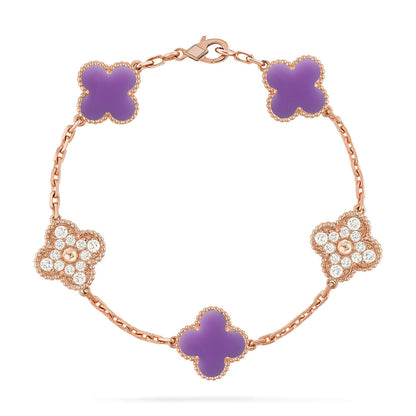 [Noble Aura jewelry]CLOVER 5 MOTIF LIGHT PURPLE BRACELET COLLECTION