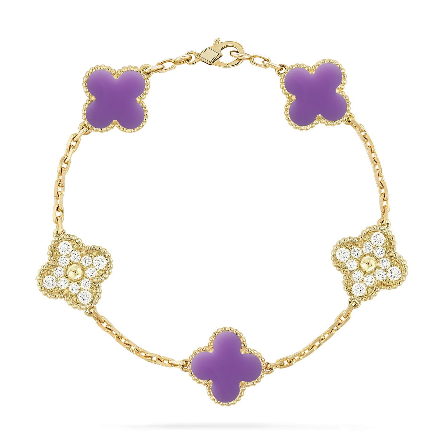 [Noble Aura jewelry]CLOVER 5 MOTIF LIGHT PURPLE BRACELET COLLECTION