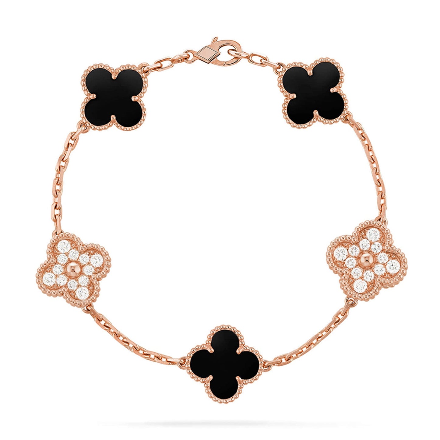 [Noble Aura jewelry] CLOVER 5 MOTIF ONYXS BRACELET COLLECTION