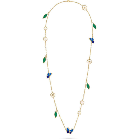 [Noble Aura jewelry]LUCKY SPRING BUTTERFLY 15 FLOWER NECKLACE