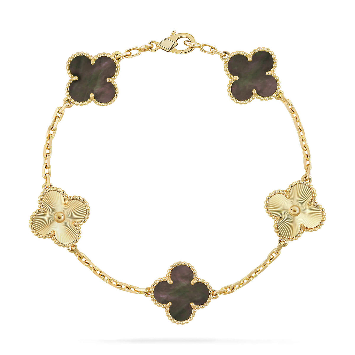 [Noble Aura jewelry] CLOVER 5 MOTIF GRAY MOP BRACELET COLLECTION