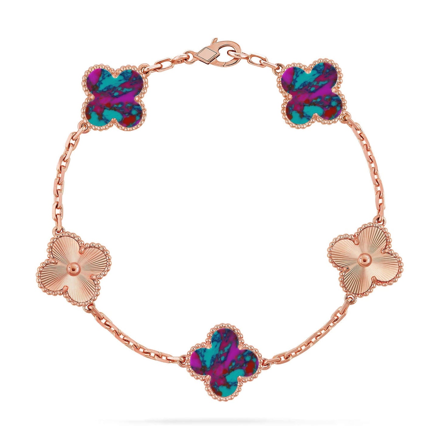 [Noble Aura jewelry]CLOVER 5 MOTIF COLOR GEMSTONES BRACELET COLLECTION