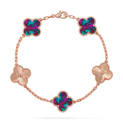 [Noble Aura jewelry]CLOVER 5 MOTIF COLOR GEMSTONES BRACELET COLLECTION