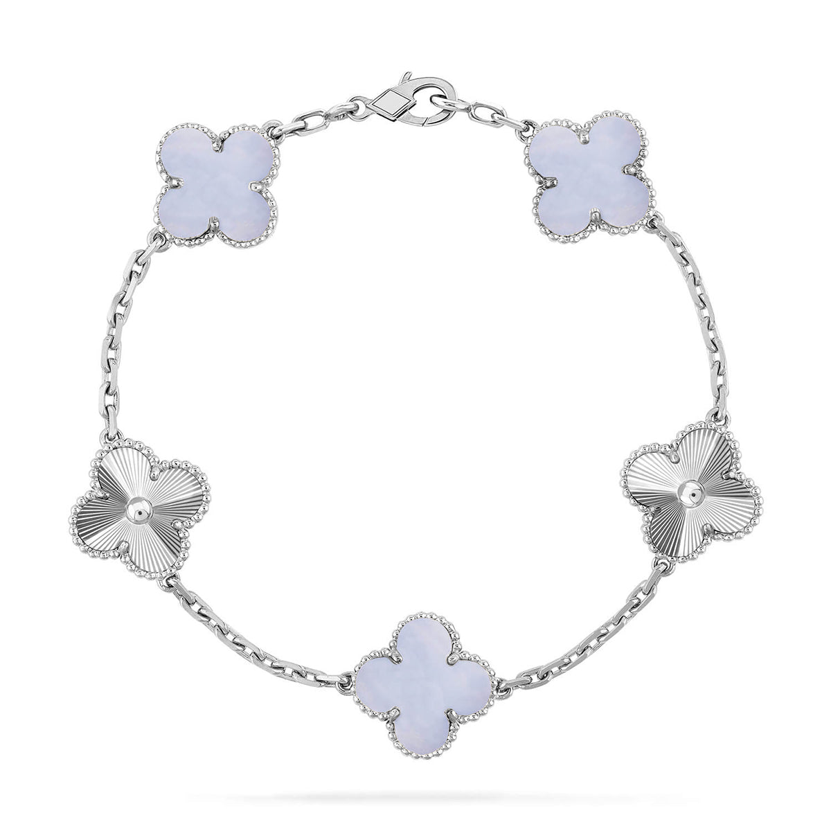 [Noble Aura jewelry] CLOVER 5 MOTIF PURPLE CHALCEDONY BRACELET COLLECTION