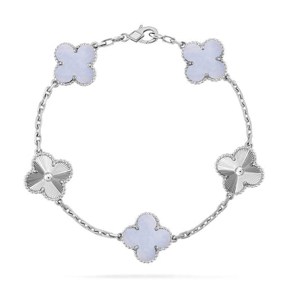 [Noble Aura jewelry] CLOVER 5 MOTIF PURPLE CHALCEDONY BRACELET COLLECTION