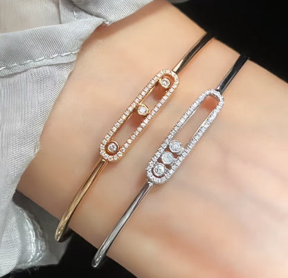 [Noble Aura jewelry]Move Pavé Diamond Bangle Bracelet M