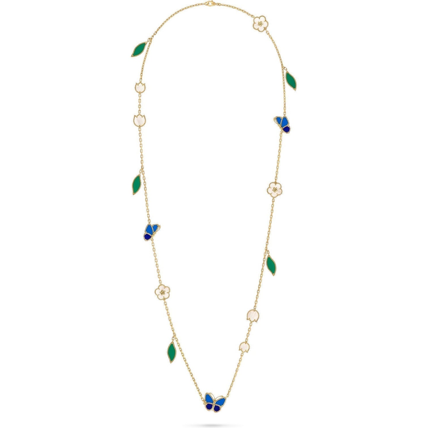 [Noble Aura jewelry] LUCKY SPRING BUTTERFLY 15 FLOWER NECKLACE