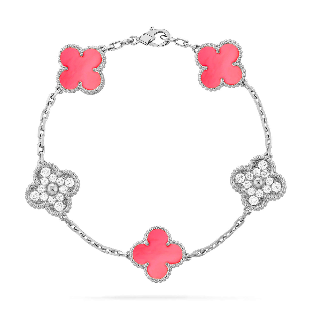 [Noble Aura jewelry] CLOVER 5 MOTIFS  PINK MOP BRACELET COLLECTION