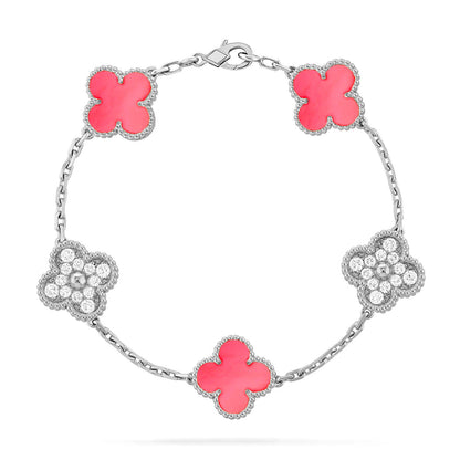 [Noble Aura jewelry] CLOVER 5 MOTIFS  PINK MOP BRACELET COLLECTION
