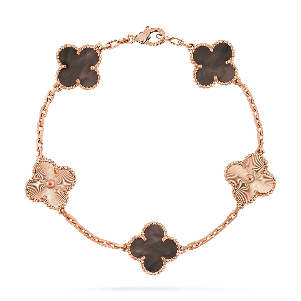 [Noble Aura jewelry] CLOVER 5 MOTIF GRAY MOP BRACELET COLLECTION
