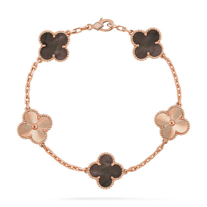 [Noble Aura jewelry] CLOVER 5 MOTIF GRAY MOP BRACELET COLLECTION