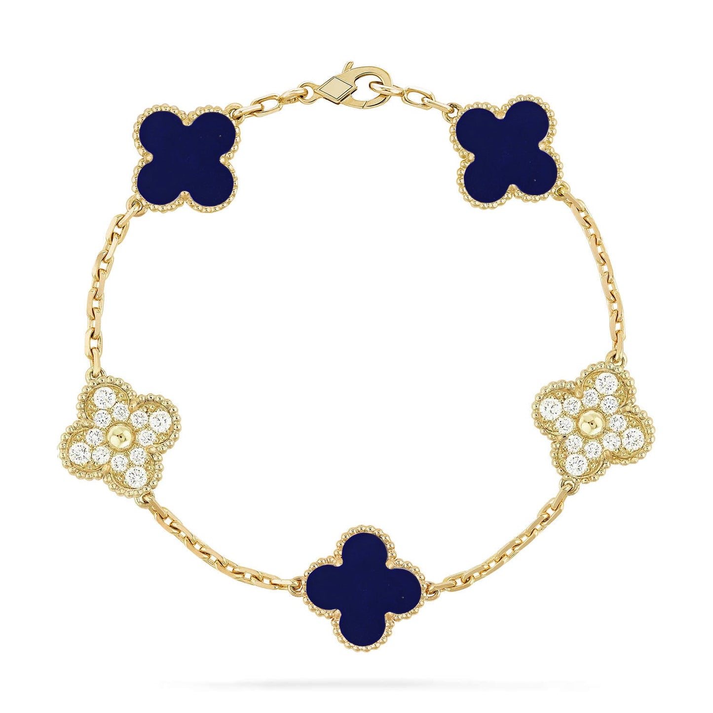 [Noble Aura jewelry]CLOVER 5 MOTIF LAPIS LAZULI BRACELET COLLECTION