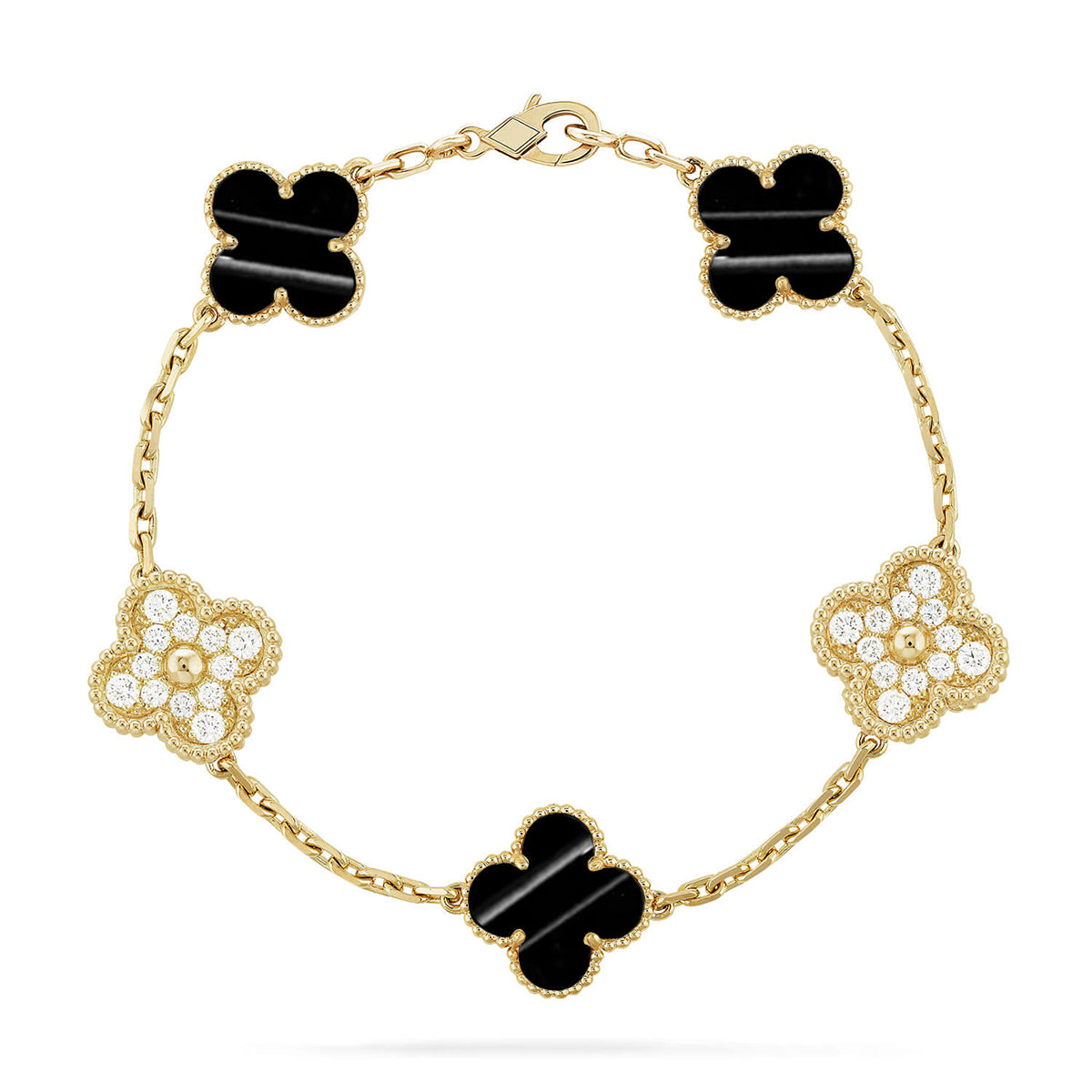 [Noble Aura jewelry] CLOVER 5 MOTIF PULSAR STONE BRACELET COLLECTION