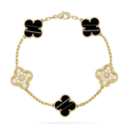 [Noble Aura jewelry] CLOVER 5 MOTIF PULSAR STONE BRACELET COLLECTION
