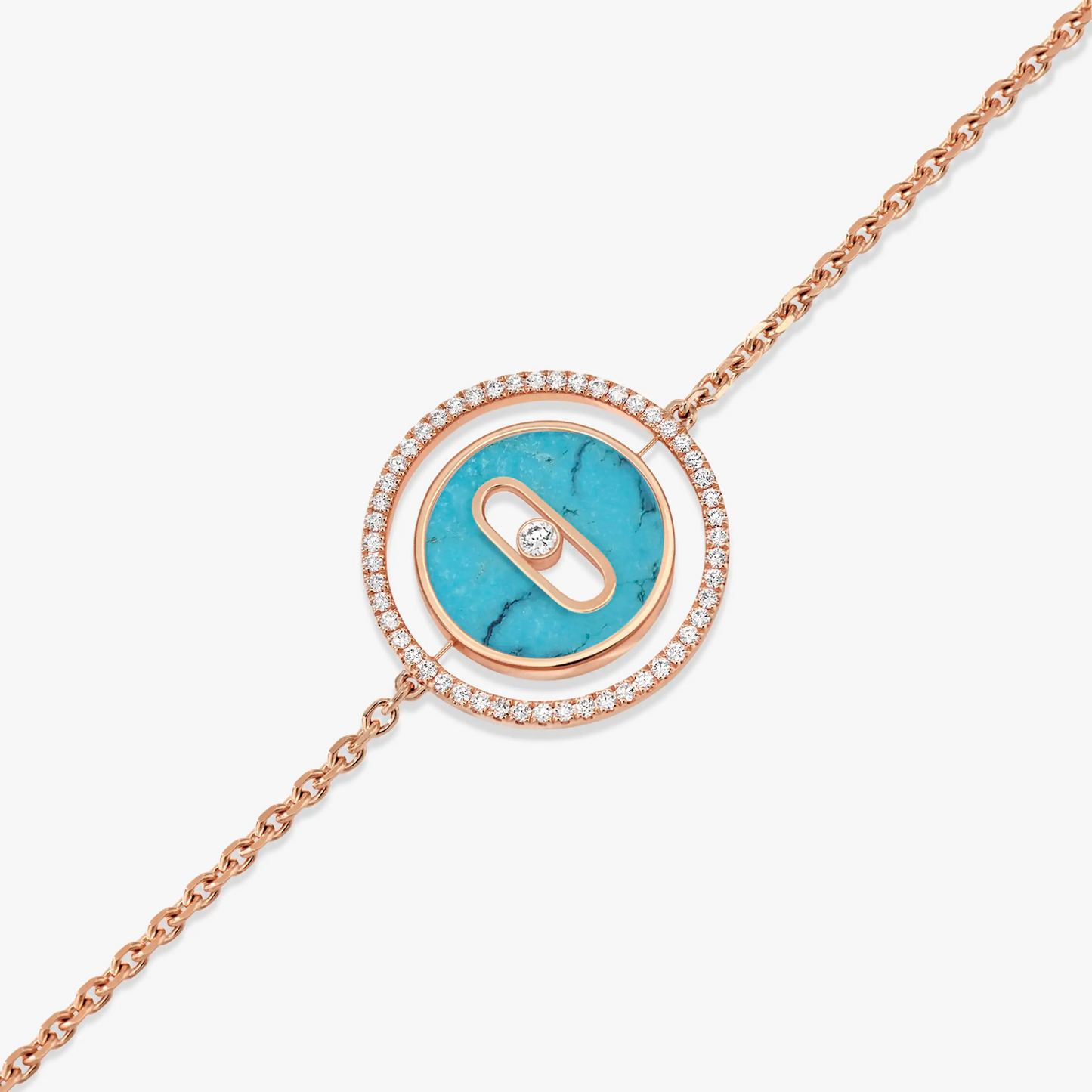 [Noble Aura jewelry]LUCKY MOVE TURQUOISE PINK GOLD DIAMOND BRACELET