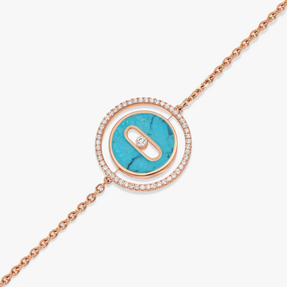 [Noble Aura jewelry]LUCKY MOVE TURQUOISE PINK GOLD DIAMOND BRACELET