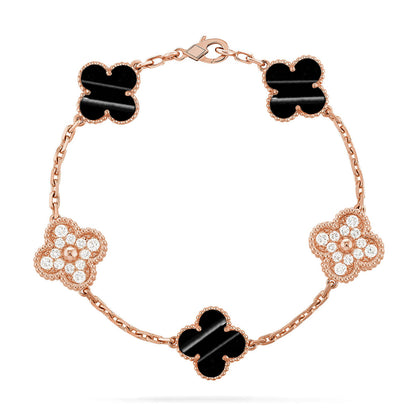 [Noble Aura jewelry] CLOVER 5 MOTIF PULSAR STONE BRACELET COLLECTION