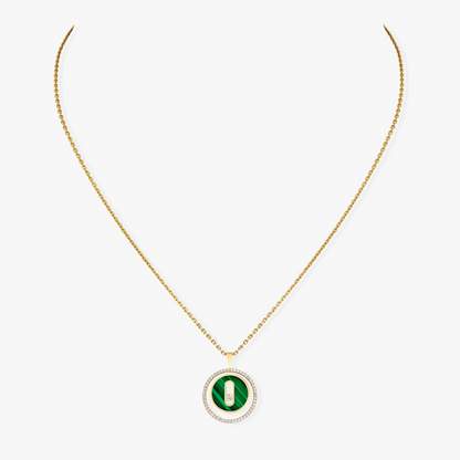 [Noble Aura jewelry]LUCKY MOVE 1 DIAMOND MALACHITE GOLD DIAMOND NECKLACE